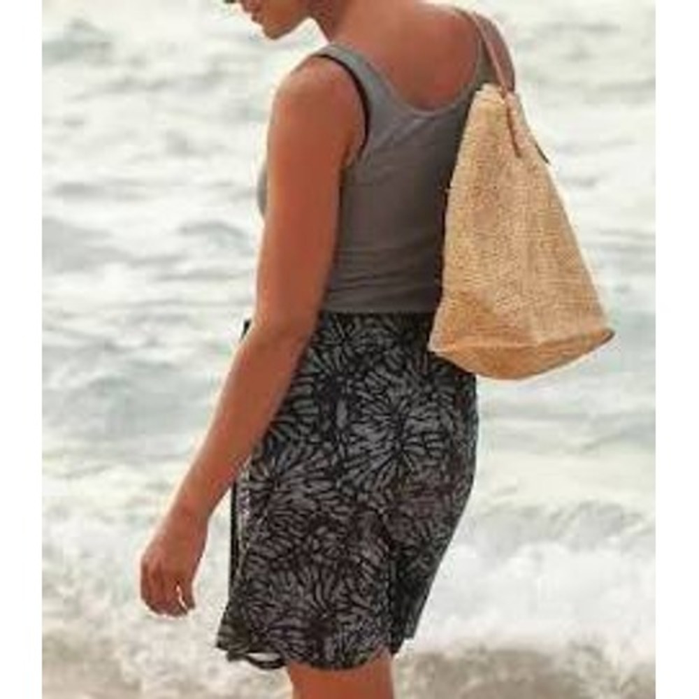 Rip Skirt Hawaii Shibori Charcoal Wrap Skirt‎ Size Medium
